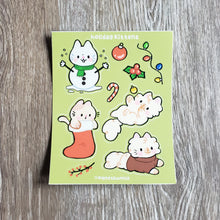 Load image into Gallery viewer, Holiday Kittens Vinyl Sticker Sheet
