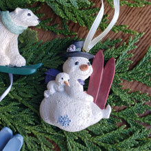 Load image into Gallery viewer, Vintage Skiing Snowman Ornament
