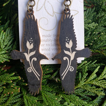 Load image into Gallery viewer, Raven Outline Wood Earrings
