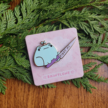 Load image into Gallery viewer, Sprout Knife Frog Enamel Pin
