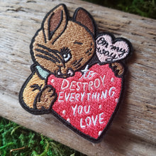 Load image into Gallery viewer, &quot;Destroy Everything You Love&quot; Bunny Iron-On Patch
