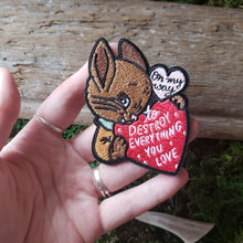 Load image into Gallery viewer, &quot;Destroy Everything You Love&quot; Bunny Iron-On Patch
