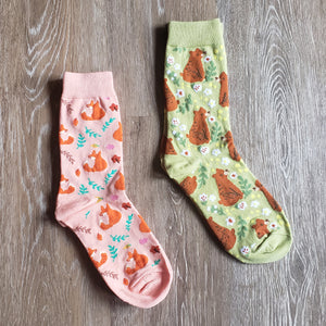 Forest Animal Pattern Socks