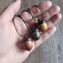 Load image into Gallery viewer, Wooden Acorn Container Necklace
