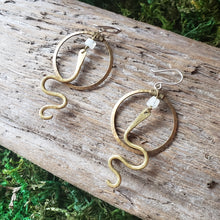 Load image into Gallery viewer, Handmade Brass Snake Earrings
