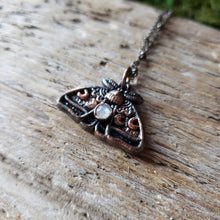 Load image into Gallery viewer, Copper Moonstone Moth Necklace
