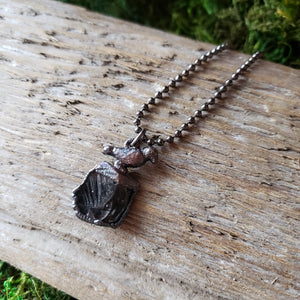 Copper Shungite Raven Necklace