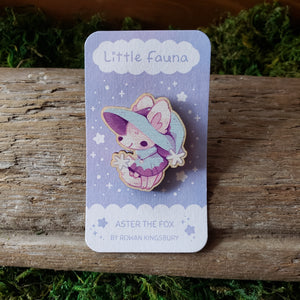Aster the Fox Wooden Pin