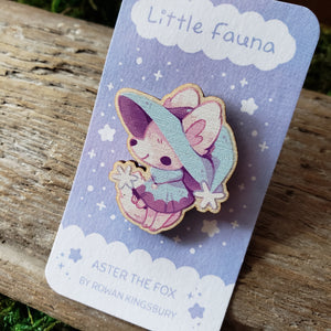Aster the Fox Wooden Pin