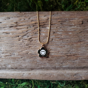 Smiley Daisy Charm Necklace