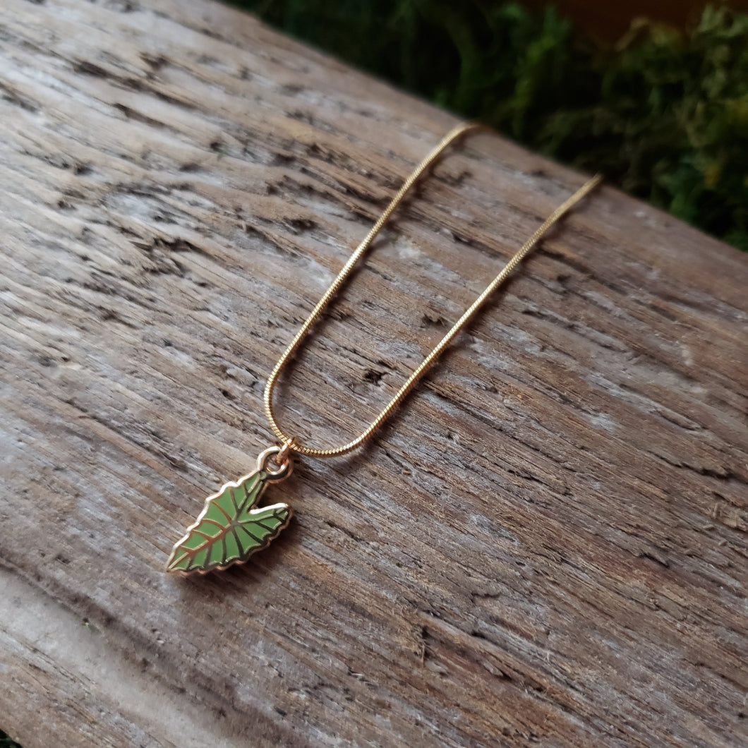Alocasia Leaf Charm Necklace