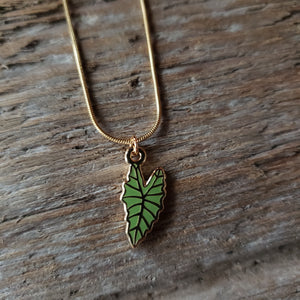 Alocasia Leaf Charm Necklace