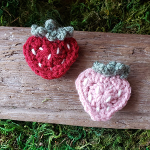 Crochet Strawberry Hairclip
