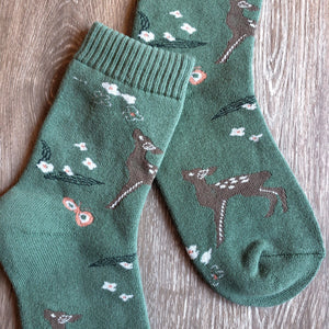 Thick Cozy Meadow Deer Socks
