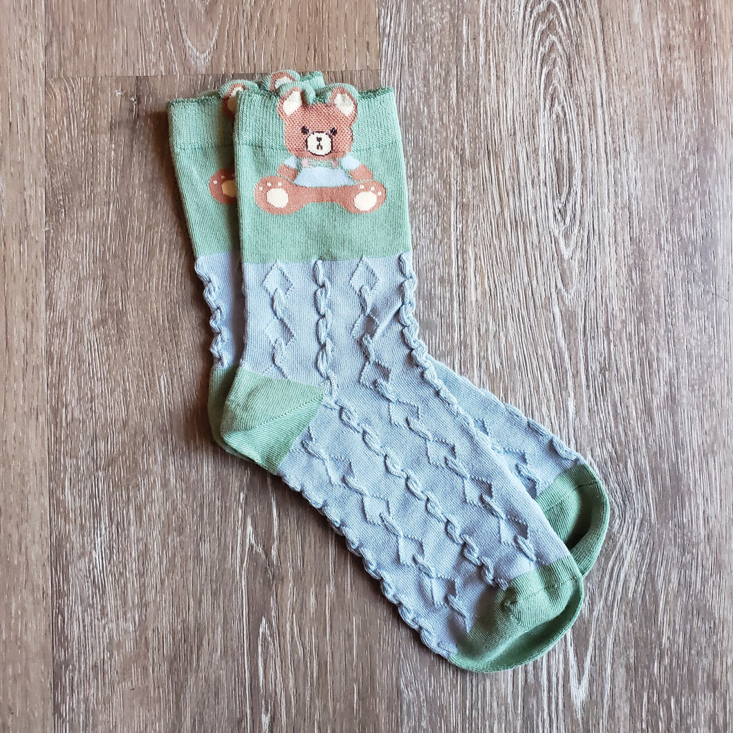 Teddy Bear Cuff Socks