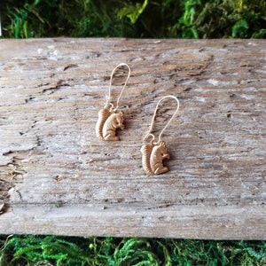Brass Squirrel Dangle Earrings