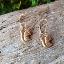 Load image into Gallery viewer, Brass Squirrel Dangle Earrings
