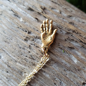 Brass Palmistry Hand Pendant