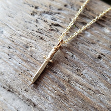 Load image into Gallery viewer, Tiny Brass Dagger Pendant
