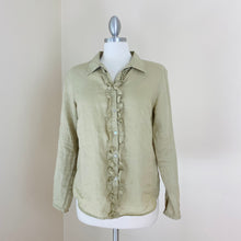 Load image into Gallery viewer, 90s Vintage Ruffled Linen Blouse
