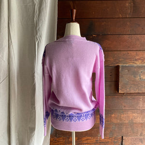 90s Vintage Pink Acrylic Knit Sweater