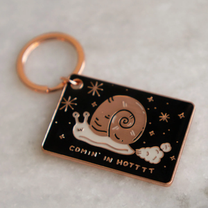 "Comin in Hot" Snail Keychain