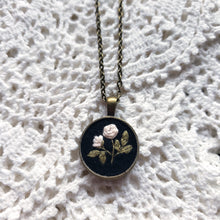 Load image into Gallery viewer, Tiny Embroidered White Rose Necklace
