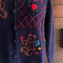 Load image into Gallery viewer, 90s Vintage Cotton Teddy Bear Cardigan

