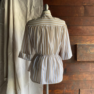 70s Vintage Striped Cotton Blend Tunic