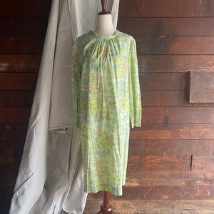 60s Vintage Rayon & Cotton Blend Dress