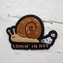 Load image into Gallery viewer, &quot;Comin in Hot&quot; Snail Iron-On Patch
